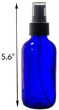 Cobalt Blue Boston Round Glass Bottles Treatment Pump Dispenser Lids 1-1 oz, 1- 2 oz, 1- 4 oz + Travel Bag and Funnel
