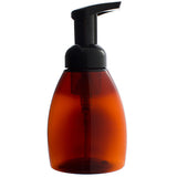 Amber Plastic Foaming Bottle with Black Foam Pump Dispenser - 8.3 oz / 250 ml - JUVITUS