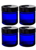 1 oz Cobalt Blue Glass Straight Sided Jar (4 Pack)