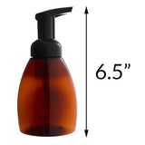 Amber PET BPA Free Plastic Refillable Travel Foamer Pump Bottle 250 ml / 8.3 oz