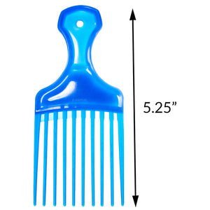 Classic Blue Professional Hair Pick Comb (10 Pack)