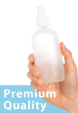 4 oz Frosted Clear Glass Boston Round Bottle with White Fine Mist Sprayer (6 Pack)