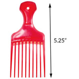 Classic Red Professional Hair Pick Comb (10 Pack)