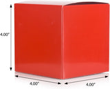 Square High Gloss Red Gift Boxes- 4" x 4" X 4" (25 Pack)