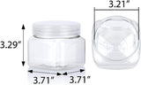 16 oz Clear Plastic PET Square Jar (BPA Free) with Clear Natural Flip Top Cap (12 Pack)
