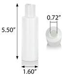 White Plastic HDPE Refillable Cylinder Squeeze Bottle with White Disc Cap (12 Pack)