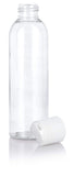 6 oz Clear Plastic PET Slim Cosmo Round Bottle (BPA Free) with White Disc Cap