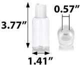 Clear Plastic PET Boston Round Bottle (BPA Free) with White Disc Cap (12 Pack)