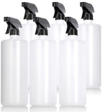 Natural Clear  Extra Large Plastic Squeeze Bottle Black Trigger Sprayer (6 Pack)