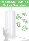 Natural Clear Extra Large Refillable Plastic Squeeze Bottle White Trigger Sprayer (6 Pack)