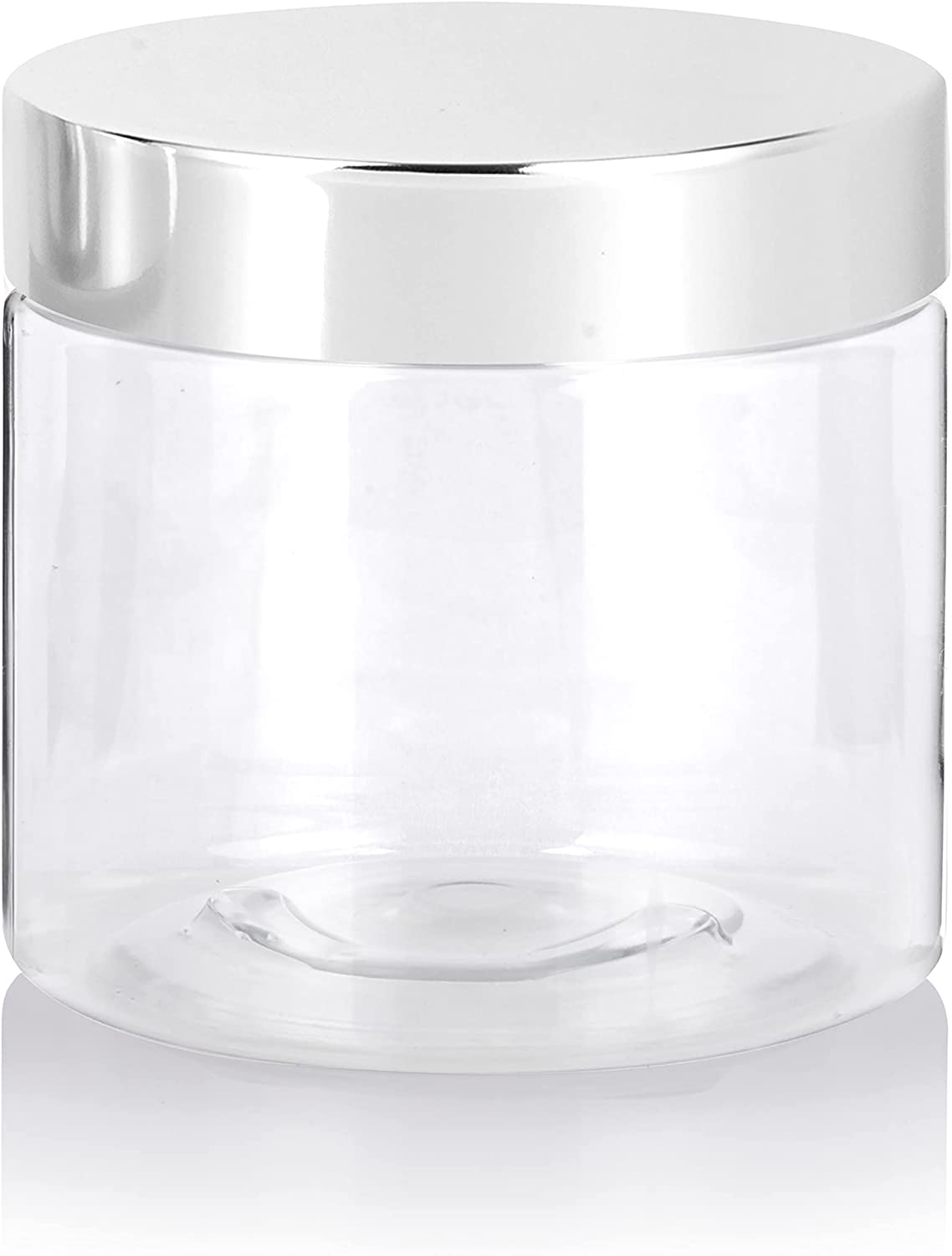 4 oz. Glass Salve Jar: Clear with White Lid