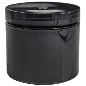 Plastic Double Wall Jar in Black with Black Foam Lined Lid - 4 oz / 120 ml - JUVITUS