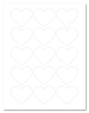 Red Heart Shaped Labels, 2.2 x 1.8 Inches, with Downloadable Template and Printing Instructions, 5 Sheets, 75 Labels (HTR4)