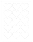 Textured Brown Kraft Heart Shaped Labels, 2.2 x 1.8 Inches, with Downloadable Template and Printing Instructions, 5 Sheets, 75 Labels (HTB1)