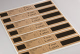 Textured Brown Kraft Water Bottle Labels - 8.1875" x 1.375" Rectangle Labels for Inkjet and Laser Printers with Template and Printing Instructions, 5 Sheets, 35 Labels (WBK8)