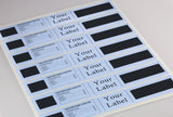 Light Blue Water Bottle Labels - 8.1875" x 1.375" Rectangle Labels for Inkjet and Laser Printers with Template and Printing Instructions, 5 Sheets, 35 Labels (WB8)