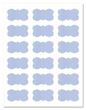 Decorative Light Blue Semi-Rectangle Labels, 2.24 x 1.29 inches, with Downloadable Template and Printing Instructions, 5 Sheet, 90 Labels (PB22)