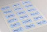 Decorative Light Blue Semi-Rectangle Labels, 2.24 x 1.29 inches, with Downloadable Template and Printing Instructions, 5 Sheet, 90 Labels (PB22)