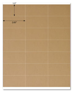 Textured Brown Kraft 2.83" x 1.5" Rectangle Labels for Laser and Inkjet Printers with Downloadable Template and Printing Instructions,  5 Sheets, 105 Labels (RB28)