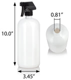 White Plastic PET Boston Round Bottle (BPA Free) with Black Trigger Spray (12 Pack)