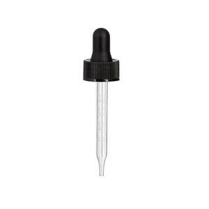 Graduated Measurement Marked Glass Dropper Closure Top for 2 oz / 60 ml (20-400 Neck Size) Boston Round Bottles - 12 Pack
