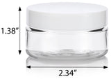 Clear Plastic Low Profile Jar with White Foam Lined Lid (12 Pack)