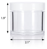 Clear Plastic Acrylic Balm Jar with White Foam Lined Lid ( 12 Pack)