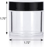 Clear Acrylic Plastic Jar with Black Foam Lined Lid (12 Pack)