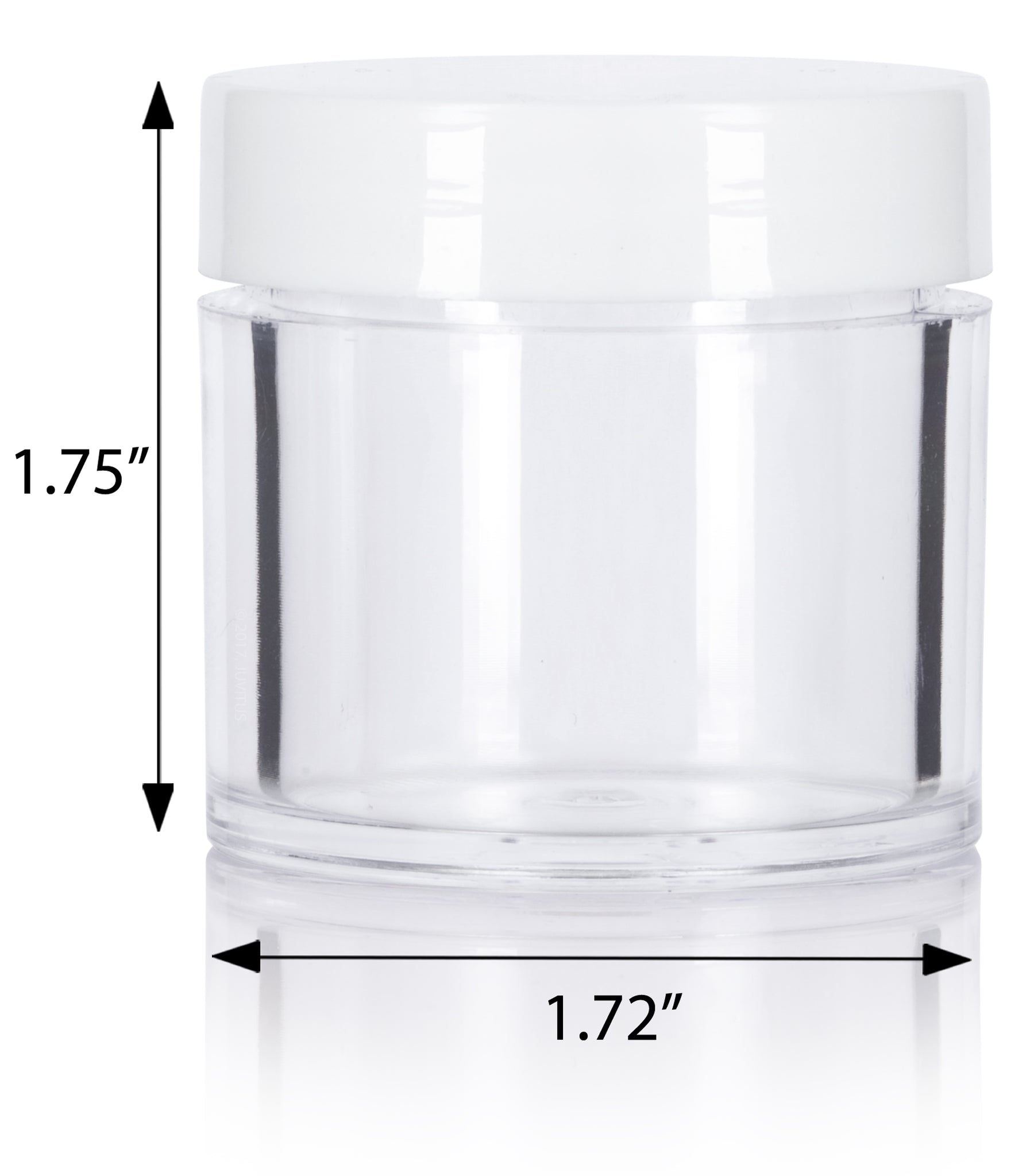 3 oz Clear Plastic Low Profile Jar with White Foam Lined Lid (12 Pack)