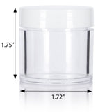 Clear Plastic Acrylic Balm Jar with White Foam Lined Lid ( 12 Pack)