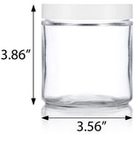 Large Clear Thick Glass Straight Sided Jar with White Foam Lined Lid  (6 Pack)