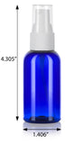 Cobalt Blue Plastic Boston Round Bottle with White Treatment Pump (12 Pack)