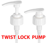 White Lotion Pumps Dispensers, Twist Lock Top, 38/400 Neck Size, 4 cc Output