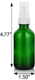 Green Glass Boston Round Bottle with White Treatment Pump Bottle (12 Pack)