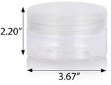 Clear Plastic Low Profile Jar with Natural Clear Flip Top Cap (12 Pack)