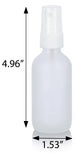 Frosted Clear Glass Boston Round Bottle with White Fine Mist Sprayer (12 Pack)