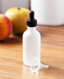 2 oz Frosted Clear Glass Boston Round Graduated Measurement Glass Dropper Bottle (12 Pack)
