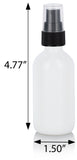 Opal White Glass Boston Round Bottle with Black Treatment Pump (12 Pack)