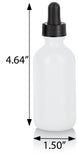 Opal White Glass Boston Round Bottle with Black Dropper (12 Pack)