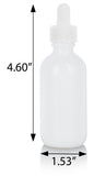 Opal White Glass Boston Round Bottle with White Dropper (12 Pack)