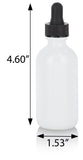 Opal Glass Boston Round Bottle with Black Graduated Measurement Glass Dropper (12 Pack)