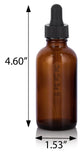 Amber Glass Boston Round Bottle with Graduated Measurement Glass Dropper (12 Pack)