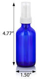Cobalt Blue Glass Boston Round Bottle with White Treatment Pump (12 Pack)