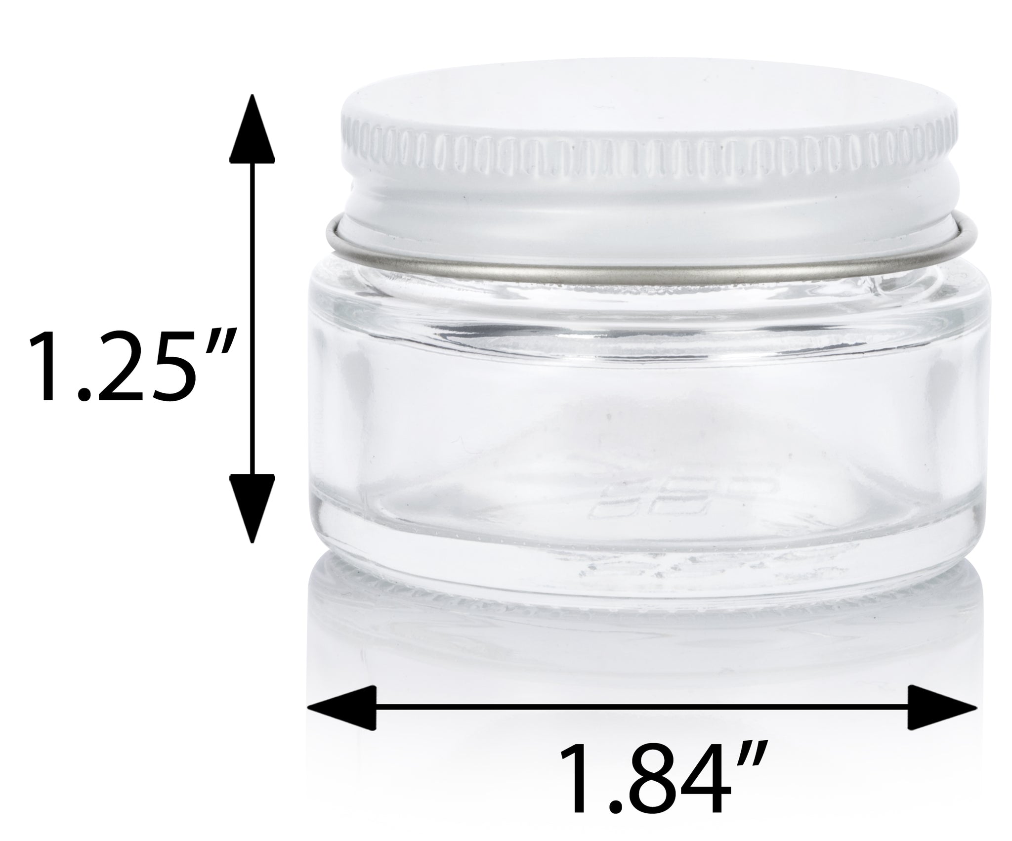 12 oz Clear Tall Glass Jar with White Lid
