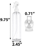 16 oz / 480 ml Clear Plastic PET Slim Cosmo Bottle (BPA Free) with White Trigger Spray