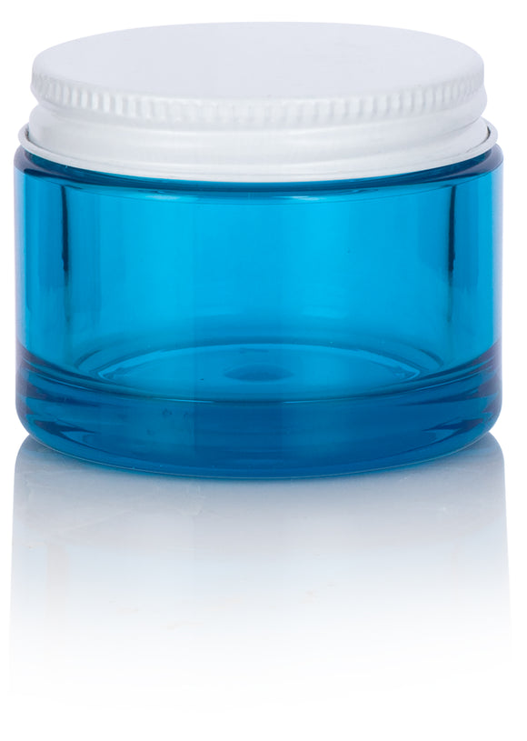 Turquoise Plastic Balm Jar with Metal Lids (12 Pack)