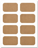 Textured Brown Kraft 3.5" x 2.125" Round Corner Rectangle Labels With Template and Printing Instructions, 5 Sheets, 40 Labels (JRB35)