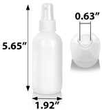 (12 Pack) 4 oz / 120 ml High Shine Gloss White Glass Boston Round Bottle with White Fine Mist Spray