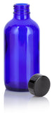 Cobalt Blue Glass Boston Round Bottle with Airtight Phenolic Cap (12 Pack)