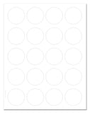 Waterproof White Matte 1.75 Inch Diameter Circle Labels for Laser Printer with Template and Printing Instructions, 5 Sheets, 100 Labels (JR175)